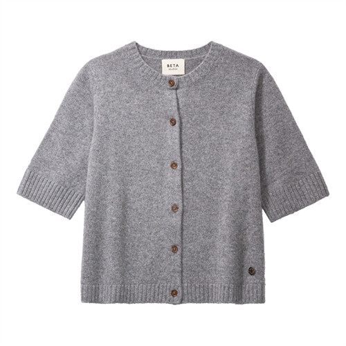 BETA STUDIO NALINE S/S CARDIGAN GREY MELANGE